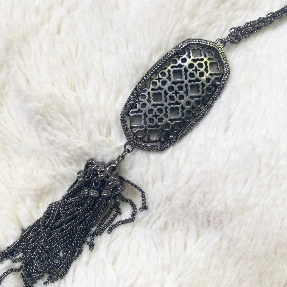 Kendra Scott Gunmetal Rayne Necklace